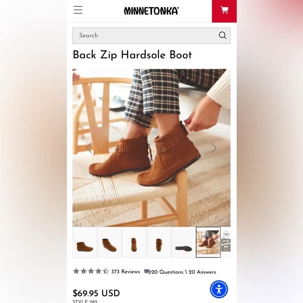 Minnetonka back zip hard sole booties 7